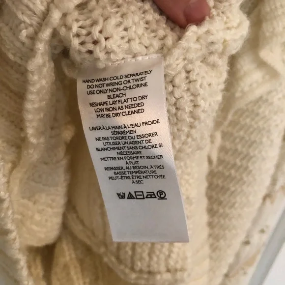 Anthropologie Cream Textured Sweater Vest Blouse combo Cream Cable Knit Sweater - Picture 8 of 9